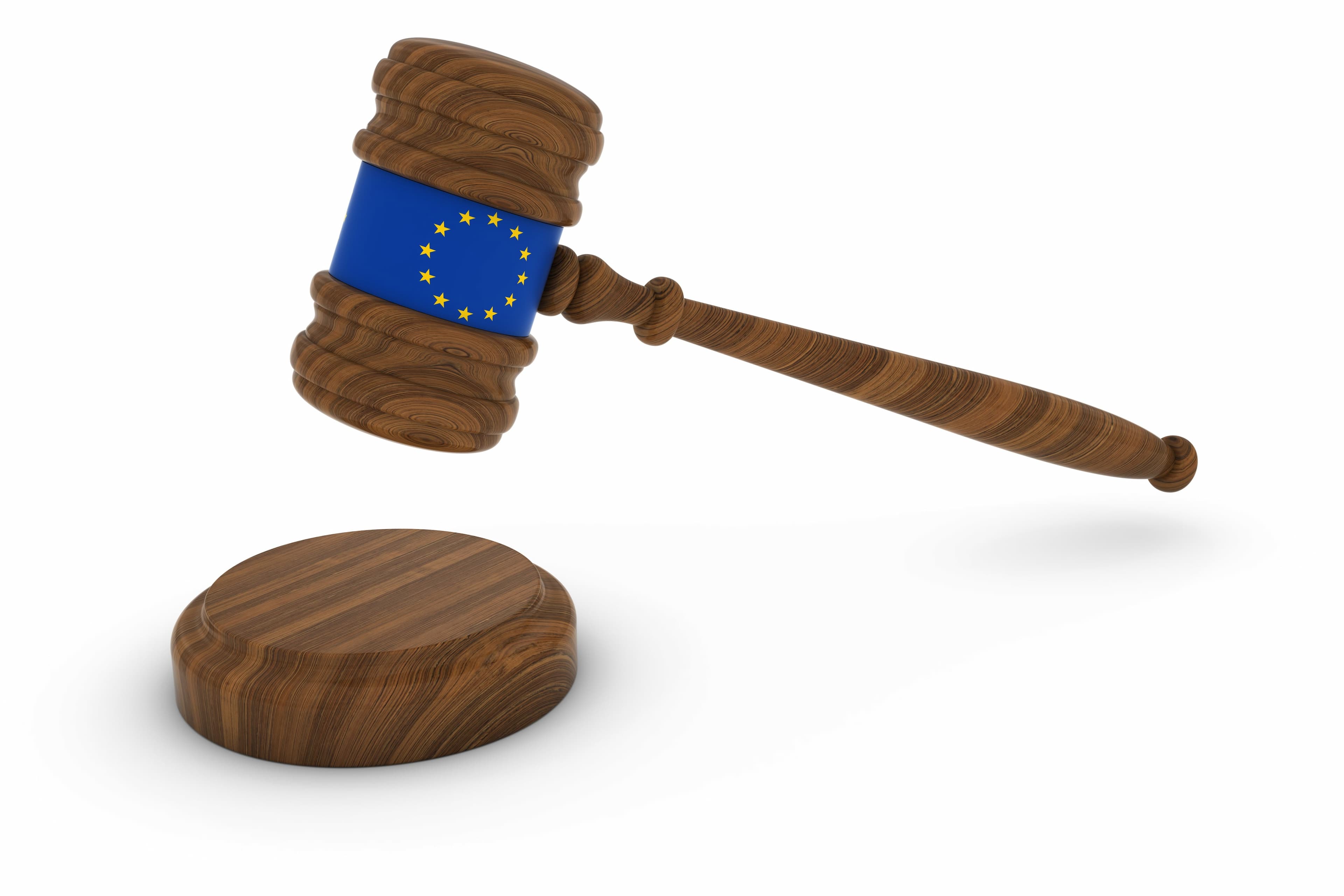 mlotek z flaga unii europejskiej, border